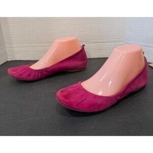 J. Crew Fuchsia Pink Suede Round Toe Slip On Ballet Flats 7.5